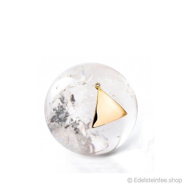 Edelsteinfee® "Quelle" - Bergkristallkugel mit Gold und Diamant